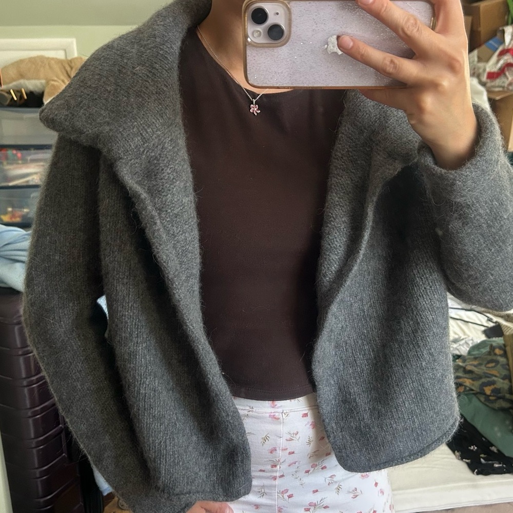 John Richmond Gray Wool Cardigan